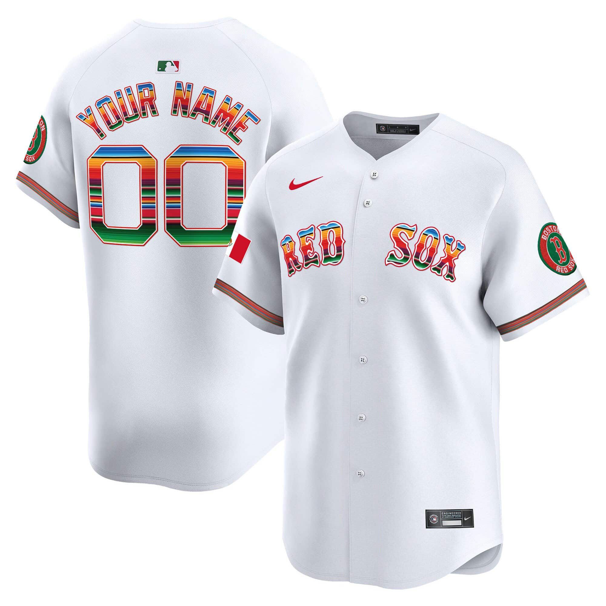 Men Boston Red Sox White 2024 Nike Mexico Vapor Premier Limited Custom MLB Jersey->customized mlb jersey->Custom Jersey